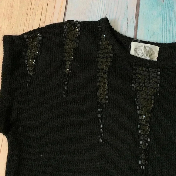 Black angora sweater top - Picture 3 of 6